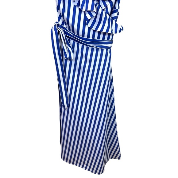 Polo Ralph Lauren, NWT Women’s ‘Avlne’ Stripe Midi Wrap Dress Blue/White, Size 6 - Picture 5 of 8
